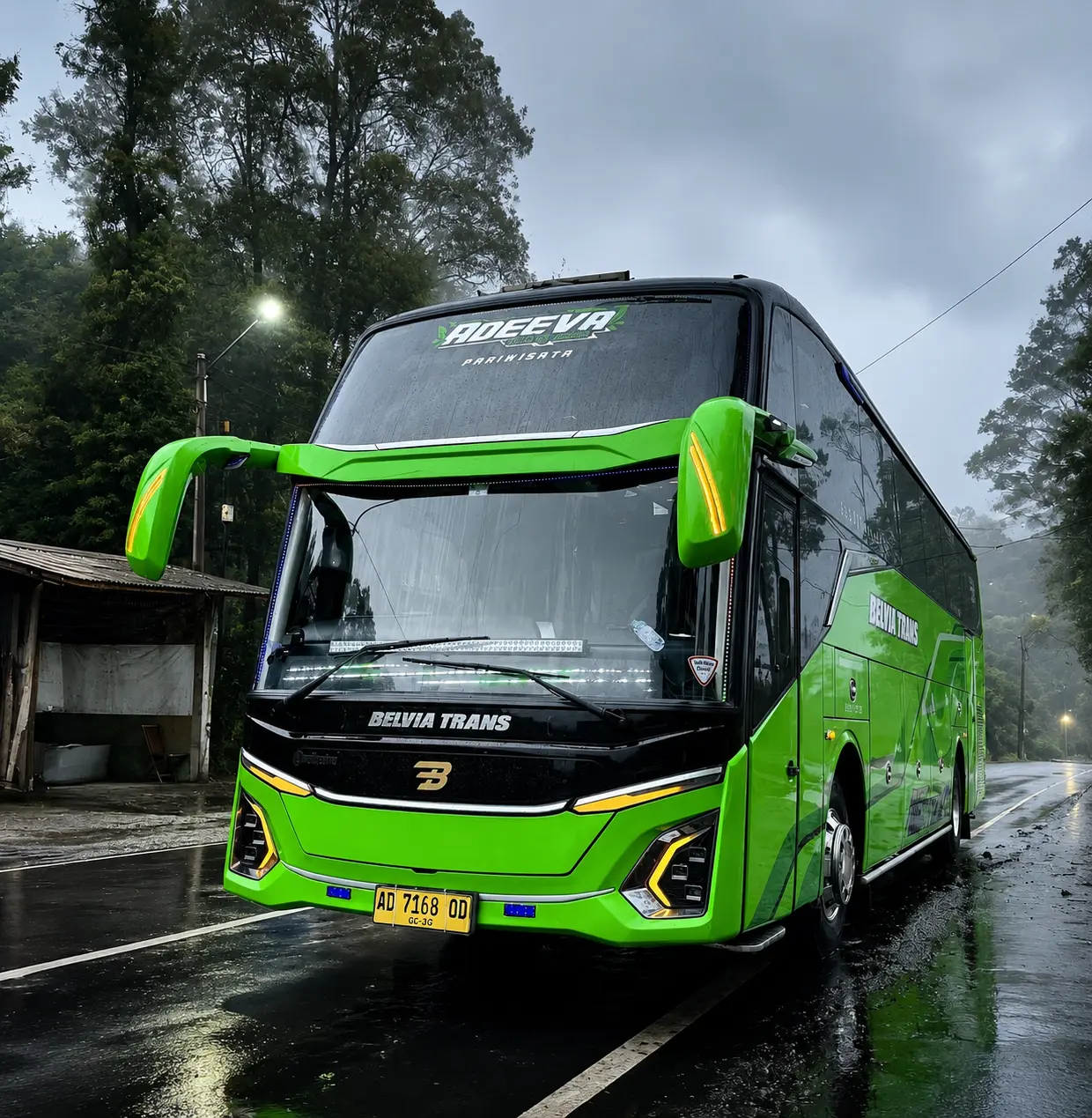 Bus Adeeva Belvia Trans - Executive Class kapasitas 50 kursi dengan teknologi Jetbus 5